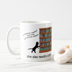 Katzen und Bücher Kaffeetasse