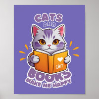 Katzen und Bücher machen mich glücklich