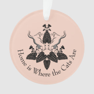 Katzen und Catnip-Silhouette Grafik Ornament