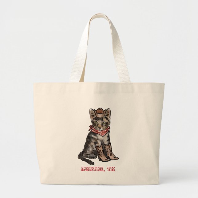 Katzen und Cowboys Tote Bag Jumbo Stoffbeutel (Vorne)
