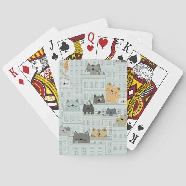 Katzen und die Stadt Spielkarten (Rückseite)