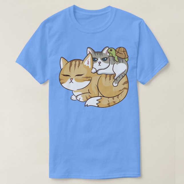 Katzen und ein Schildkrötenkeil - Niedlich Kawaii  T-Shirt (Design vorne)
