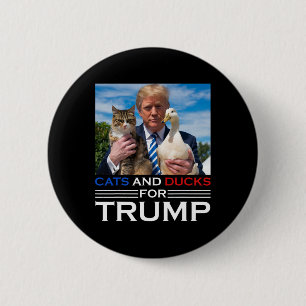 Katzen und Enten für Trump 2024 Kätzchen und Enten Button