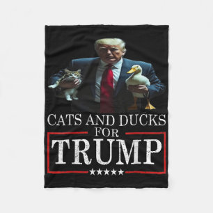 Katzen und Enten für Trump 2024 Kätzchen und Enten Fleecedecke