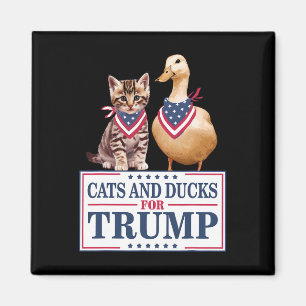 Katzen und Enten für Trump 2024 Kätzchen und Enten Magnet