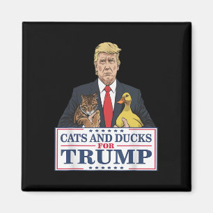 Katzen und Enten für Trump 2024 Kätzchen und Enten Magnet