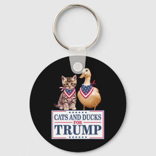 Katzen und Enten für Trump 2024 Kätzchen und Enten Schlüsselanhänger