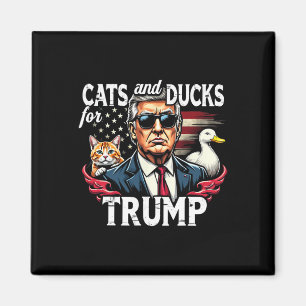Katzen und Enten für Trump 2024 Lustiger Trump Van Magnet