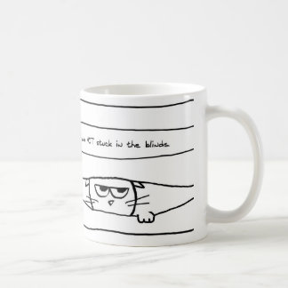 Katzen und Fenstervorhänge - lustige Kaffeetasse