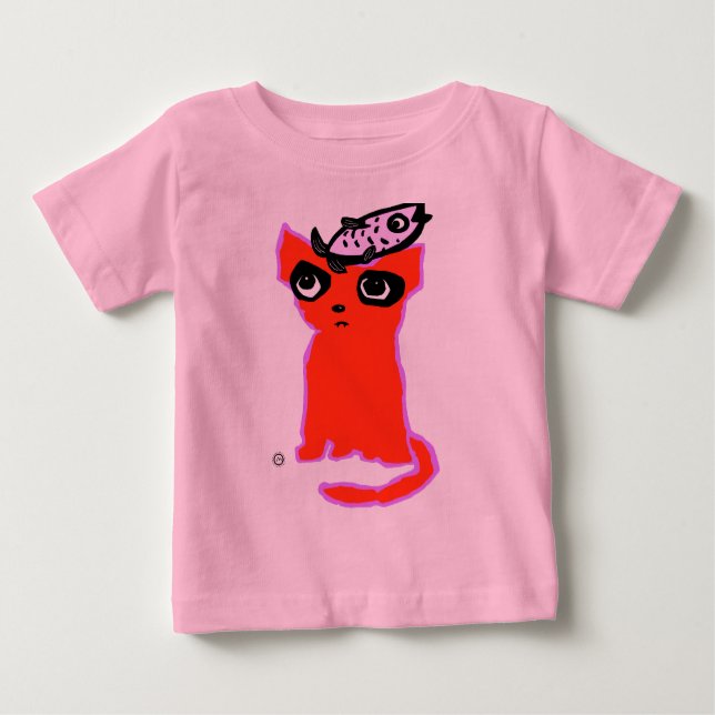 Katzen und Fische Baby T-shirt (Vorderseite)