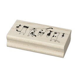 Katzen und Fische Gummistempel