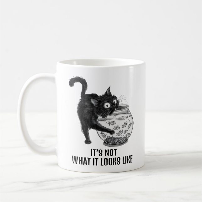 Katzen und Fische Kaffeetasse (Links)