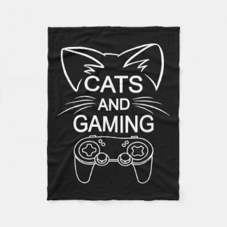 Katzen und Gaming Funny Cat Lover Gaming Gift Game Fleecedecke