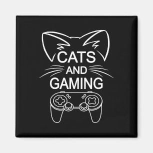 Katzen und Gaming Funny Cat Lover Gaming Gift Game Magnet