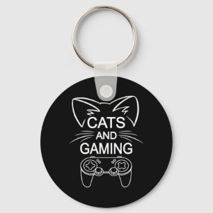 Katzen und Gaming Funny Cat Lover Gaming Gift Game Schlüsselanhänger
