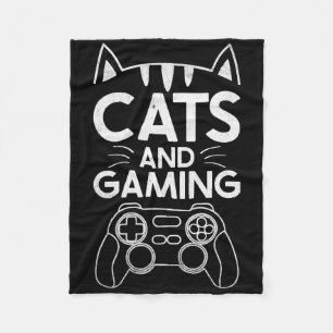 Katzen und Gaming Lustiges Katzenliebhaber Gaming- Fleecedecke