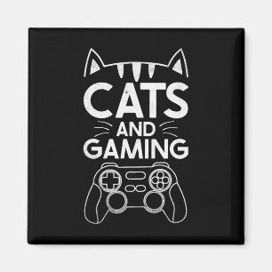 Katzen und Gaming Lustiges Katzenliebhaber Gaming- Magnet