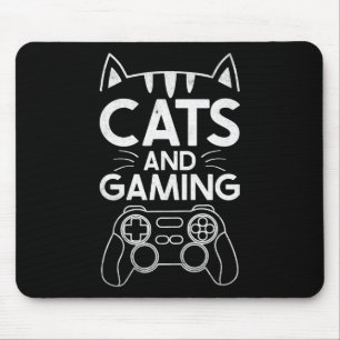 Katzen und Gaming Lustiges Katzenliebhaber Gaming- Mousepad