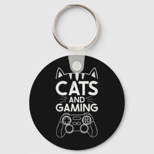 Katzen und Gaming Lustiges Katzenliebhaber Gaming- Schlüsselanhänger