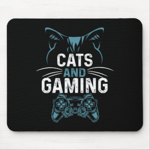 Katzen und Gaming Niedliche Cat Lover Gamer Video  Mousepad
