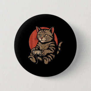 Katzen und Gaming-Shirt für Männer Frauen Gamer Ju Button