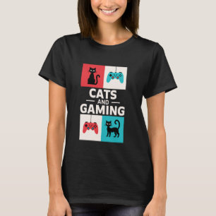 Katzen Und Gaming-Shirt Männer Frauen Kinder Video T-Shirt