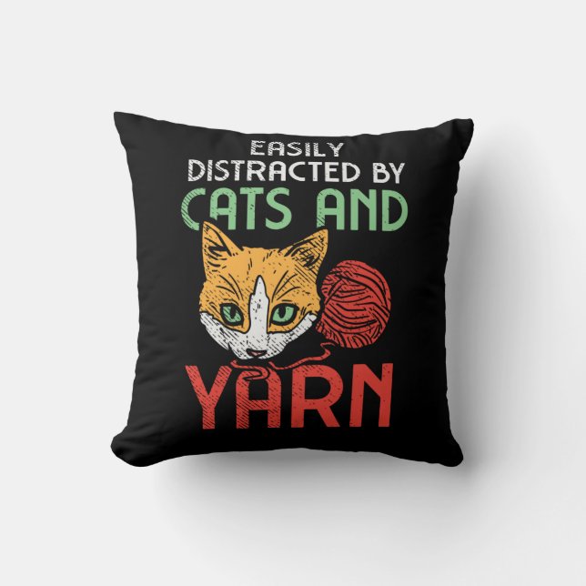 Katzen und Garne Kissen (Vorderseite)