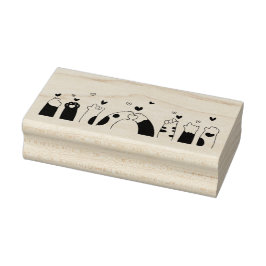 Katzen und Herz Gummistempel