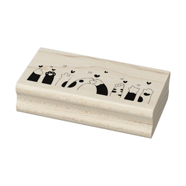Katzen und Herz Gummistempel (Stempel)