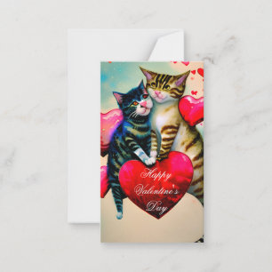 Katzen und Herzen Kinder Valentinstag Mitteilungskarte