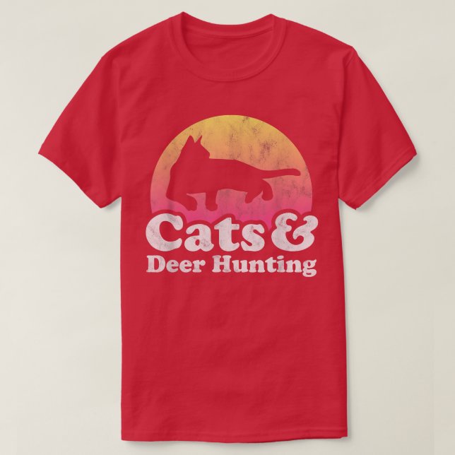 Katzen und Hirschjagd, Männer oder Frauen  T-Shirt (Design vorne)