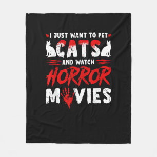 Katzen und Horror Fleecedecke