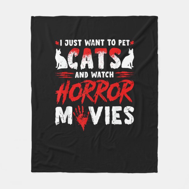 Katzen und Horror Fleecedecke (Vorderseite)