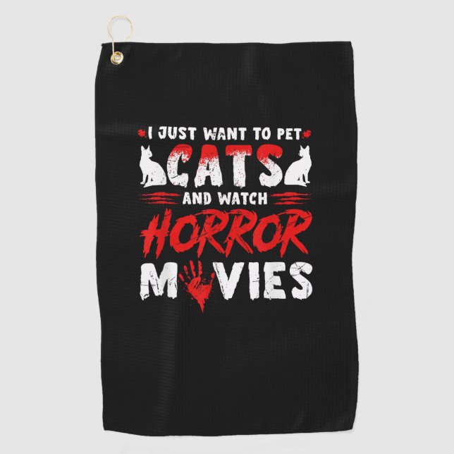 Katzen und Horror Golfhandtuch (Vorderseite)