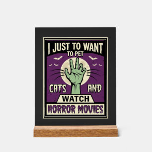 Katzen und Horrorfilme Halloween-Design Acrylschild