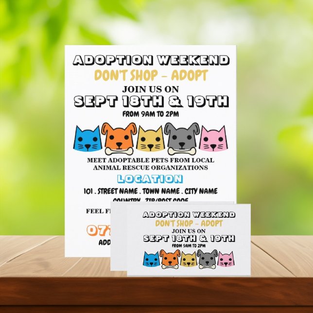 Katzen und Hunde, Adoption von Haustieren Flyer (Von Creator hochgeladen)