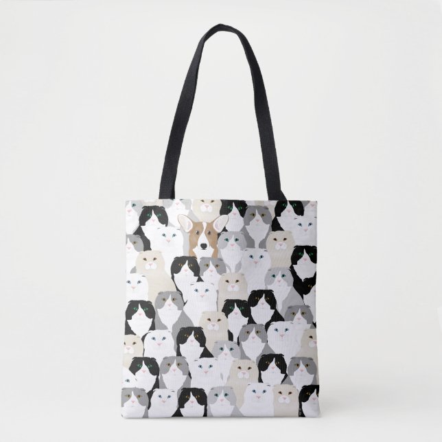 Katzen und Hunde Allover-Tasche Tasche (Vorderseite)
