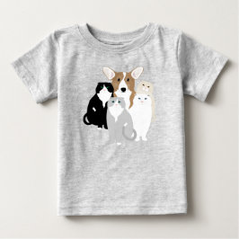 Katzen und Hunde Baby T-shirt