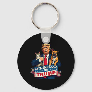 Katzen und Hunde für Trump 2024 Kätzchen und Hunde Schlüsselanhänger