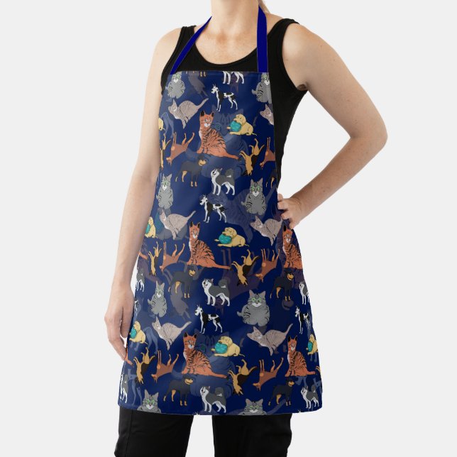 Katzen- und Hunde-Musterdesign auf Schwarz Schürze (InSitu)