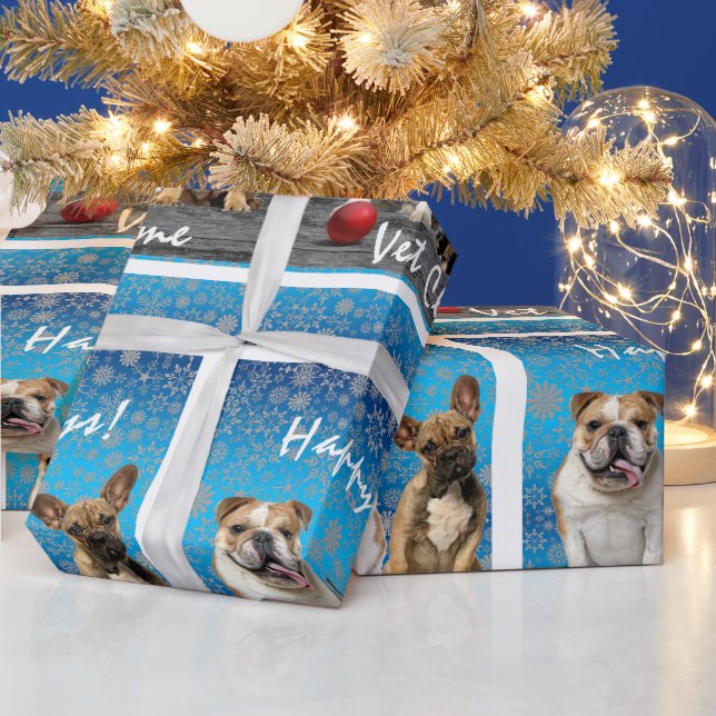 Katzen und Hunde Weihnachten im Veterinärbereich Geschenkpapier (Feiertage)