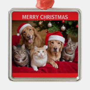 Katzen und Hunde Weihnachten Ornament Aus Metall