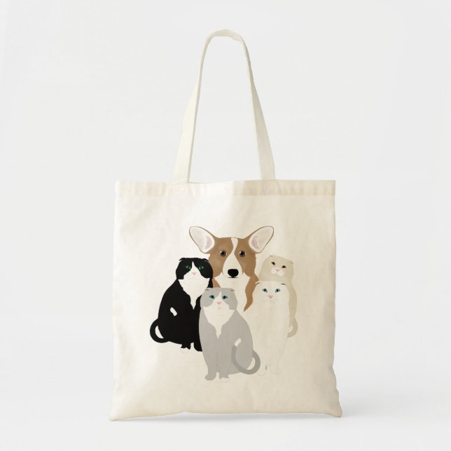 Katzen und Hundeflocken Tragetasche (Vorne)