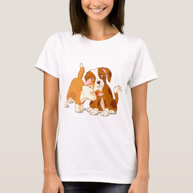 Katzen-und Hundefreunde T-Shirt (Vorderseite)