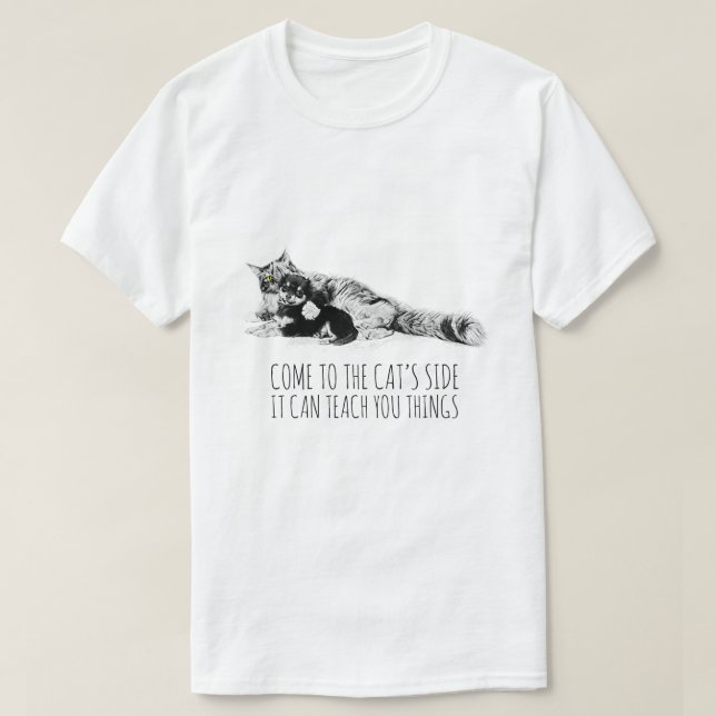 Katzen- und Hundefreunde witzig T-Shirt (Design vorne)