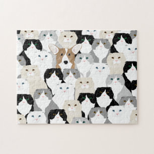 Katzen und Hundepuzzle