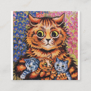 Katzen und ihre Kätzchen Louis Wain Quadratische Visitenkarte