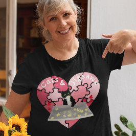 Katzen und Jigsäws-Puzzleber T-Shirt