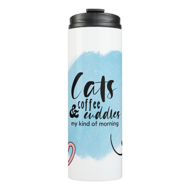 Katzen und Kaffee Cat Mama Kindermädchen Tumbler Thermosbecher (Vorderseite)