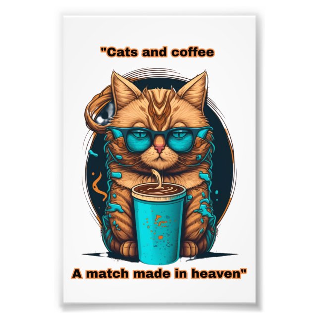 Katzen und Kaffee - ein Paradies aus dem Himmel Fotodruck (Vorne)